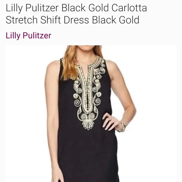 Dresses | Lilly Pulitzer Black Gold Shift Dress | Poshmark Dresses | Lilly Pulitzer Black Gold Shift Dress | Poshmark